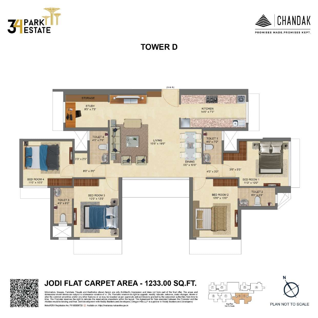 Floor plan – Jodi Flat (Tower D)